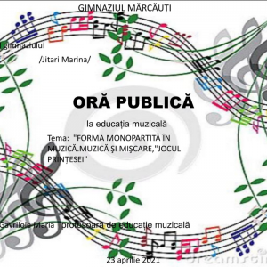 Forma monopartita in muzică.Muzica in miscare. ,,Jocul printesei’’